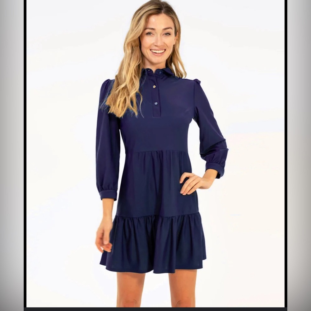 Jude Connally Henley Navy Stretch